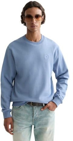 Scotch & Soda Herren Essential Badge Logo Crewneck Sweatshirt Sweatshirt