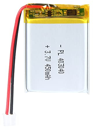 Batterie LiPo 3,7V 450mAh 403040 avec câble JST – Batterie lithium polymère rechargeable pour enceintes Bluetooth, projets DIY et appareils électroniques