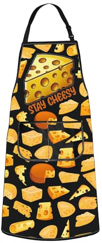 WZMPA Käse-Backschürze für Frischkäse-Liebhaber, Geschenk, für Käse, verstellbare Schürze mit Taschen, Käse, Feinschmecker, Merch