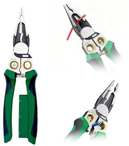 8 -in- 1 Wire Stripper Twister, Multi-Function Electric Wire Stripping Tool for Scraping and Pressing Wires with Voltage Test Pressing Wires with Electrician Repair Tool