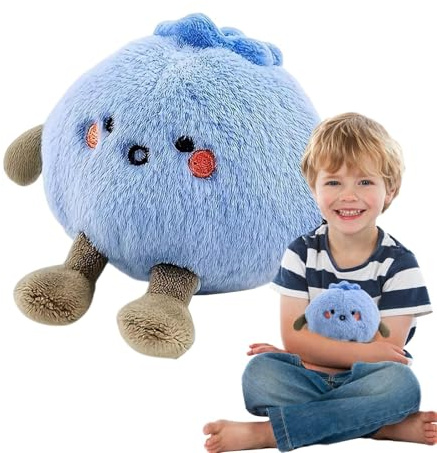 Generico Blaubeer-Plüschtier - 4 Zoll Plüsch | begleitender Plüsch, weiche Cartoonpuppe mit fröhlichem roten Gesicht Design | Lustige Heimdekoration die