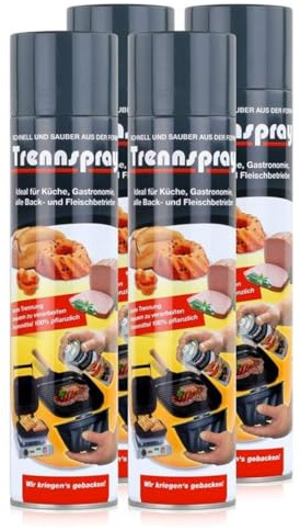 4 x 600ml Boyens Back Trennspray - Zum Grillen, Braten & Backen - Antihaftspray, Non Stick Spray für Grillroste, Plancha und Teppenyaki Grills, Kontaktgrill, Back- und Auflaufformen nur für Gewerbe