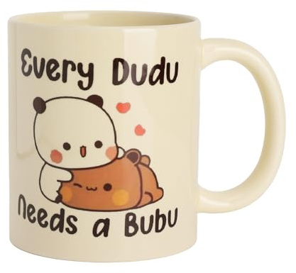 Bubu Dudu Tasse Keramik 350ml Kaffeetasse Milchweiß Becher – Niedliche Design Tasse mit Geschenkbox Sicher Verpackt, Mikrowellengeeignet & Hitzebeständig, Geschenkidee für Frauen Freundin Büro Zuhause