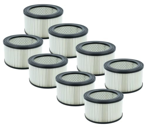 vhbw 8x filtro a pieghe piatte compatibile con Monzana (tutti modelli di aspiracenere) aspiracenere - nero/bianco, lavabile