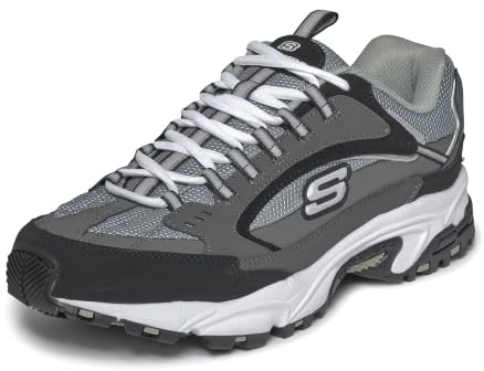 Skechers Sport Men's Stamina Nuovo Cutback Lace-Up Sneaker,Charcoal/Black,10.5 M US