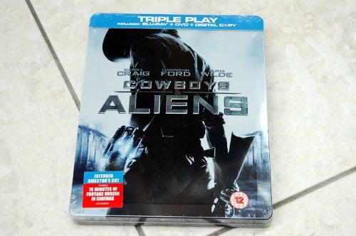 HMV Exclusive Cowboys & Aliens (Blu-ray SteelBook) - Embossed - 1x Blu-ray Disc - 1080p - Dolby Digital 5.1, DTS HD Master Audio 7.1 - Silver - HDMI - Region Free - Elterliche Kontrolle