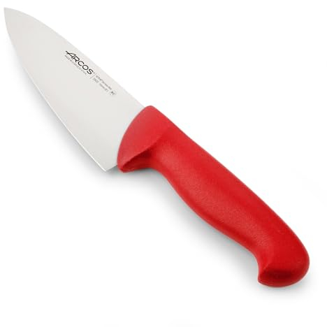Arcos Couteau de Chef en Acier – Couteau de Cuisine Polyvalent pour Couper et Nettoyer les Légumes, Poignée Ergonomique en Polyoxyméthylène, Lame de 150 mm – Couleur Noire, Série 2900