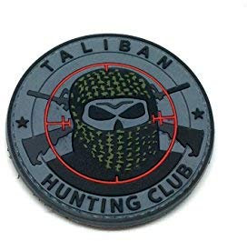 Taliban Hunting Club Airsoft Klett Anhänger Patch Blau