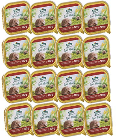 Dehner Natura Igel-Menü | artgerechtes Igelfutter, Nassfutter, vollwertiges Alleinfutter, Spezialfutter | Ganzjahresfütterung, Überwinterung | proteinreich | 16 x 100 g