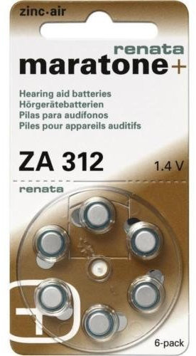 MICROELETTRONICA - Bouton Batterie ZA 312 pour Les appareils auditifs Zinc Renata 180 18pcs mAh
