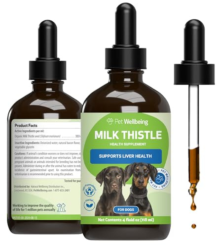 Pet Wellbeing Milk Thistle for Dogs - Organic Milk Thistle, Supports Healthy Liver Function & Detoxification - Vet-Formulated Herbal Supplement - 4 oz (118 ml)