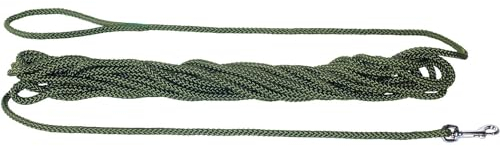 HUNTER Feldleine, Suchleine aus reißfestem Polyamidseil, Handschlaufe, für Jagd, Training und Ausbildung, 4 m, grün