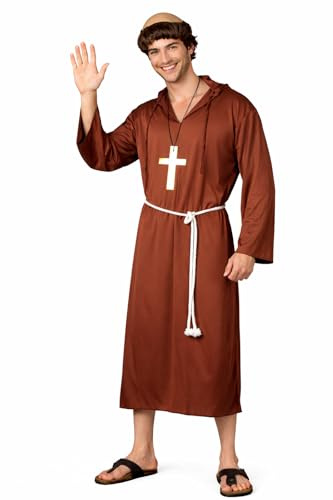 Wicked Costumes Adult Mens Monk Costume Fancy Dress – Medieval Religious Halloween Party Outfit