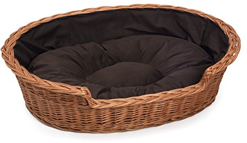 Prestige Wicker Dog Bed Basket, Small, dark