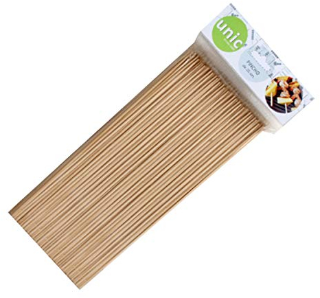 Unic - Pincho de Madera Marrón de 25 cm - 100 Unidades