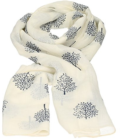 SwankySwans Mulberry Tree Celebrity Designer Scarf Womens Scarf Shawl Wrap Ladies Long Scarf - White
