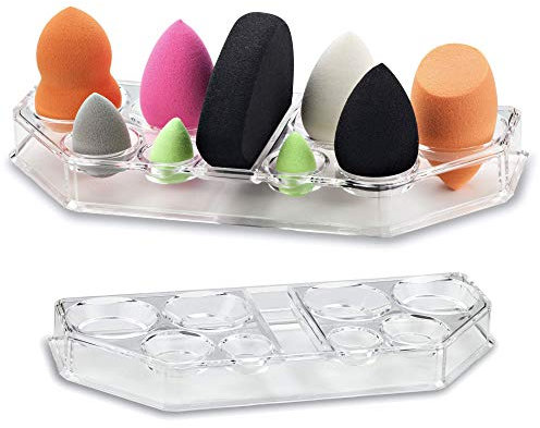 byAlegory Acrylic Makeup Beauty Sponge Organiser & Drying Stand | 9 Spaces Fits All Brands