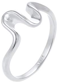 Elli Ring Damen Wellen Look Trend aus 925 Sterling Silber