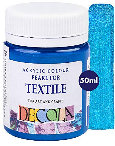 Decola - Blaue Glitzer Effekt Textilfarbe 50ml | Hochpigmentierte Textilfarben Waschmaschinenfest | Hergestellt von Nevskaya Palitra