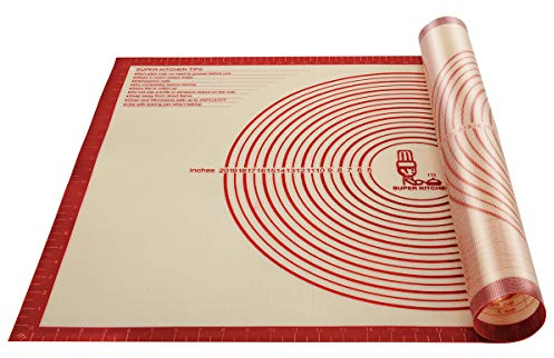 Super Grande Tapete de Silicona para pastelería con Medidas 61×91,4 cm, Tapetes para amasar y hornear, Tapete para Pasta, Pizza, Torta, Pastel, Pan, Fondant, esistentes al calor
