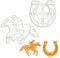 ensemble de 2 emporte-pièces jockey (motifs: jockey et fer à cheval), 2 pièces