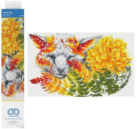 DIAMOND DOTZ Painting, Intermediate Kit, DD9, Fern Fox, 32 x 52cm