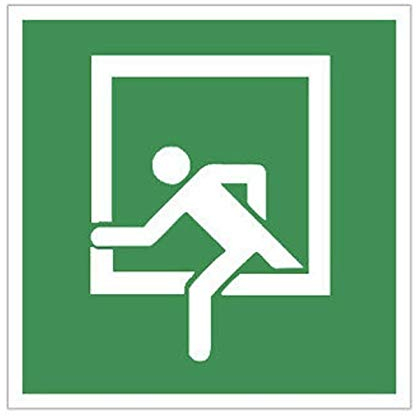 Fluchtfenster Rettungsfenster Notausstieg Schild Aufkleber von MBS-FIRE