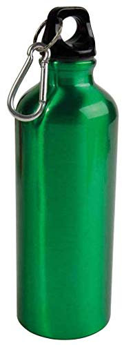 Borraccia in alluminio (750ml) con tappo in plastica e moschettone (verde)