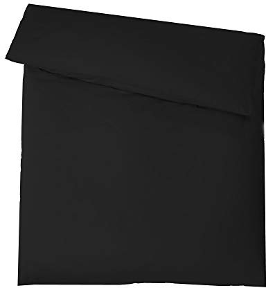 aqua-textil Luxury Bettwäsche zum Kombinieren 200 x 200 cm Deckenbezug schwarz Baumwolle Mako Satin Bettbezug