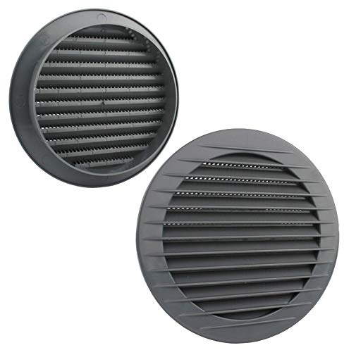 VONLIS Griglia di ventilazione per mattoni, griglia di ventilazione per esterni, protezione dagli insetti, grigio, Ø 120 mm