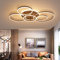 FUMIMID LED Deckenleuchte Moderne Pendelleuchte Kreativer Kronleuchter Mit Fernbedienung Dimmbarer Deckenstrahler Round 6 Circle 86W Schlafzimmer Deckenlampe Acryl Aluminium Wohnzimmer Leuchte,Braun