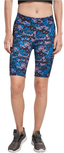 Urban Classics Damen Ladies High Waist Tech Cycle Yoga-Shorts, digital duskviolet camo, 4XL