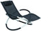 KG KITGARDEN Tumbona Mecedora Plegable Jardin/Terraza, Negro, Rocking Advanced
