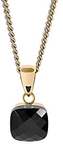 Qudo Firenze Kette goldfarben mit farbigem Anhänger 45cm lang (jet)