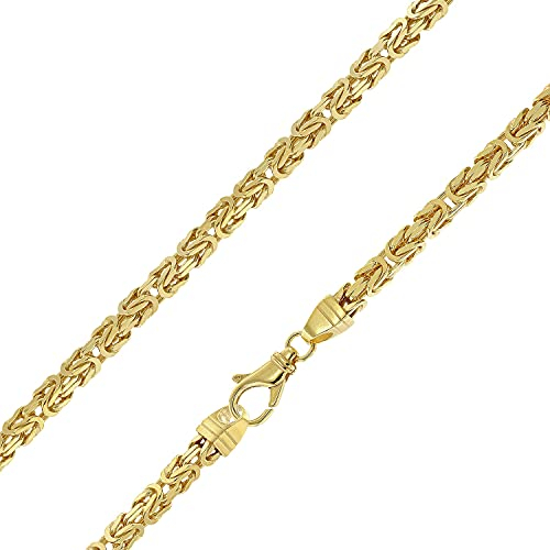 trendor Königskette Collier Gold auf Silber 925 Breite 4,7 mm vergoldeter Silberschmuck für Herren, zeitlose Herrenkette, tolle Geschenkidee, 51325-50 50 cm