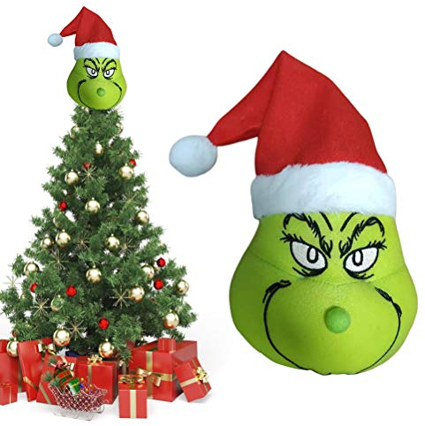 Tianbi Grinch Tree Topper, Furry Green Arm Ornament Holder, Christmas Plush Toy, A, Classic, 15.0 cm x 15.0 cm x 35.56 cm, Winter, Tree Topper