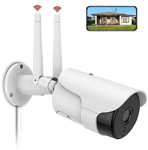 OOSSXX Security Camera Outdoor, 2K WiFi IP surveillance Camera with AI Motion Detector, 3.0MP Home CCTV Cam with Two-Way Audio, 25m Super IR Night Vision, Waterproof