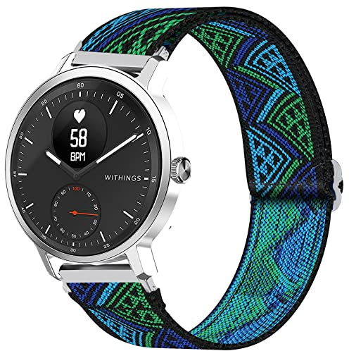 Kompatibel mit Withings ScanWatch-Armband, elastisches Nylon, verstellbares Ersatzband, kompatibel mit Withings ScanWatch 42 mm/38 mm Hybrid-Smartwatch (Blueprint, Withings ScanWatch 42 mm)