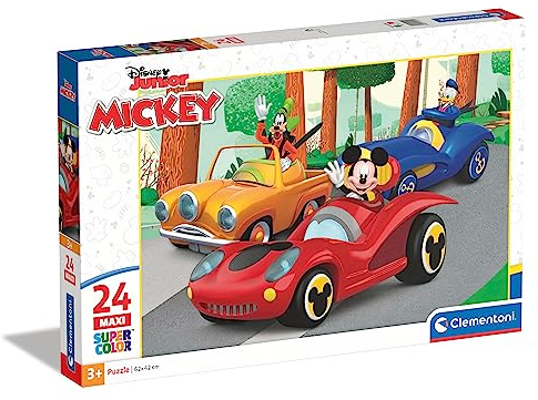 Clementoni - 24229 - Supercolor Puzzle Disney Mickey - 24 Maxi Pieces - Jigsaw Puzzle For Kids Age 3