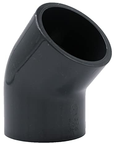 Coude PVC 45° I 25 mm I 3/4 pouce I Manchon à coller I Manchon de tuyau PVC avec 2 raccords I Raccord de tuyau I Tuyau PVC Raccord PVC I bm064