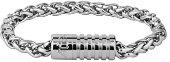 Police GEAR Armband für Herren aus Edelstahl in der Farbe Silber mit Schraubverschluss, Größe: 21cm, PEAGB2211544