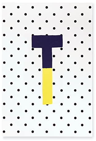 Kate Spade New York Initial Notepad, Paper Pad with 100 Blank Sheets, 7 x 4.75 Small Writing Pad for Desktop Notes, T (Yellow)