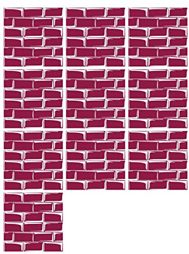 Mosaik kreative 3D-Fliesen Aufkleber Simulationen Dekoration Wandfarbe Flieder (D, One Size)