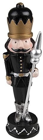 Clayre & Eef Figur Nussknacker 23 cm Schwarz Polyresin Weihnachtsdekoration