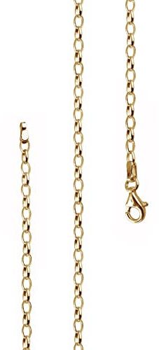 Lijoh Damen 24K vergoldete Ankerkette 925 Sterling Silber (2,7 mm) Gold Damen-Halskette Länge 70 cm LJ1032-570