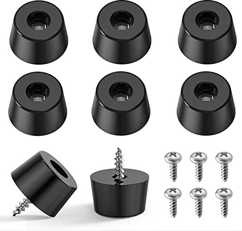 Ancable Cutting Board Feet, 8-Pack Non-Slip Soft Rubber Feet Bumpers Kit with Screws and Built-in Stainless Steel Washers for Furniture and Appliances, 0.83 W x 0.39 H Black
