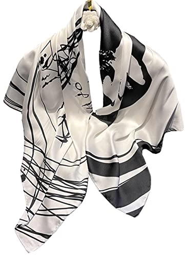 prinfantasy Damen Quadratischer Schal Satin Kopftuch Bandanas Haarschal Schal für Damen 90x90cm M090041