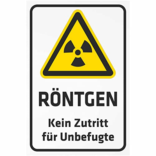 Indigos UG Aufkleber Röntgen Kein Zutritt für Unbefugte 200x150 mm Hotel, Firma, Schutz, Kita, Arzt, Praxis, Wohnung Sicherheit Warnung