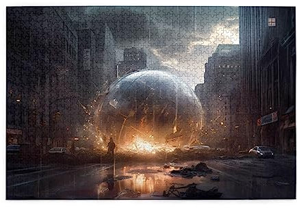 Sphere on Fire Puzzles für Erwachsene, 1000 Teile, interessante Holzpuzzles, Stressabbau-Puzzles mit Box