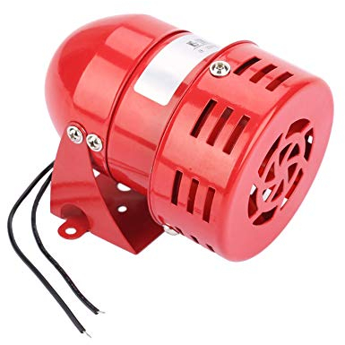 Mini Sirena Cablata, Allarme Esterno Motore in Metallo 220V 120dB MS-190 Mini Motore in Metallo Allarme Suono Industriale Allarme Buzzer Protezione Elettrica Contro il Furto Suono Continuo( rosso)